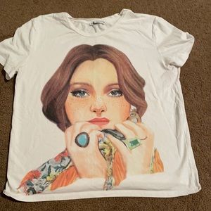 Zara white shirt with image print
